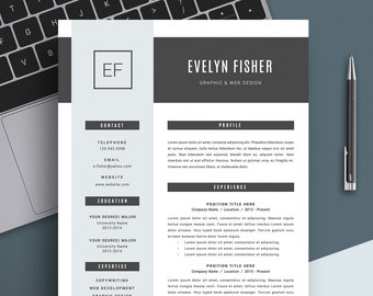 Plantilla de CV + Carta de presentación y referencias para MS Word // Plantilla de CV // Diseño de CV profesional // Descarga instantánea // Mac y Pc