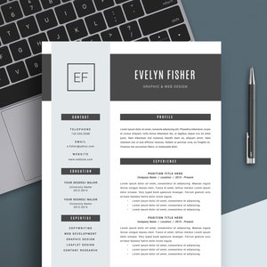Resume Template + Cover Letter and References for MS Word // CV Template // Professional Resume Design // Instant Download // Mac & Pc