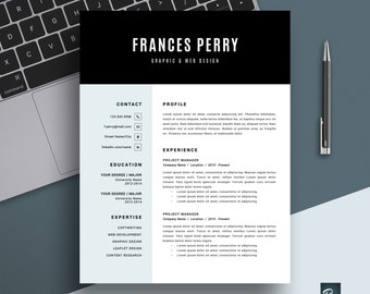 Plantilla de CV + Carta de presentación y referencias para MS Word // Plantilla de CV // Diseño de CV profesional // Descarga instantánea // Mac y Pc