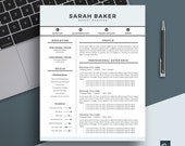 Resume Template + Cover Letter for MS Word // CV Template // Professional Resume Design // Instant Download // Mac & Pc