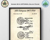 Star Trek USS Enterprise Patent Art Print - USS Enterprise Poster - Star Trek Blueprint Art - Star Trek Poster - Star Trek Geek Gift