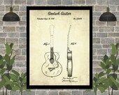 1941 Gretsch Guitar Patent Art Print - Gretsch Guitar Poster - Vintage Guitar Art - Guitar Player Gift - Music Room Decor - Music Wall Art