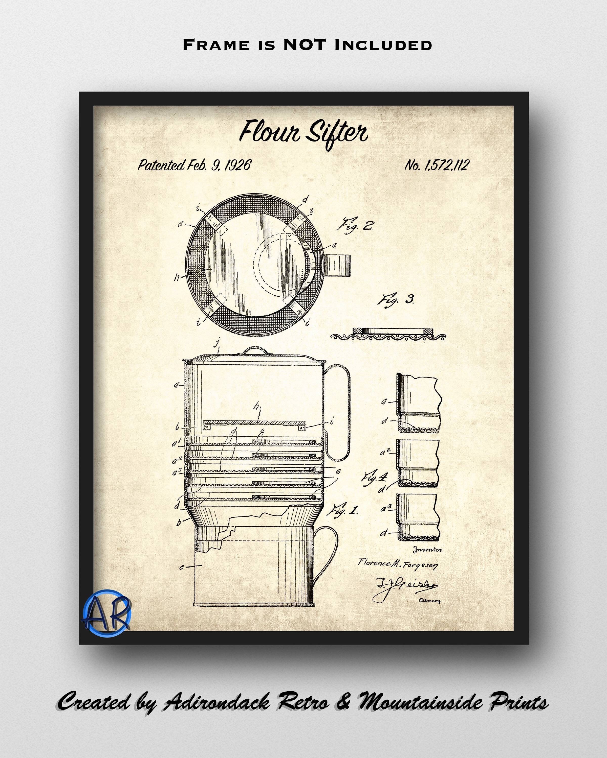 Kitchen Decor Kitchen Patent Posters Kitchen Wall Art Flour Sifter Patent Print Set of 3 Cooking Gift Vintage Kitchen Utensil