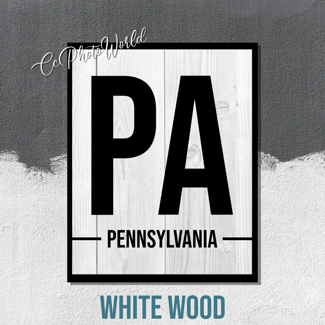 Pennsylvania State Abbreviation Art Print Pennsylvania Wall Etsy