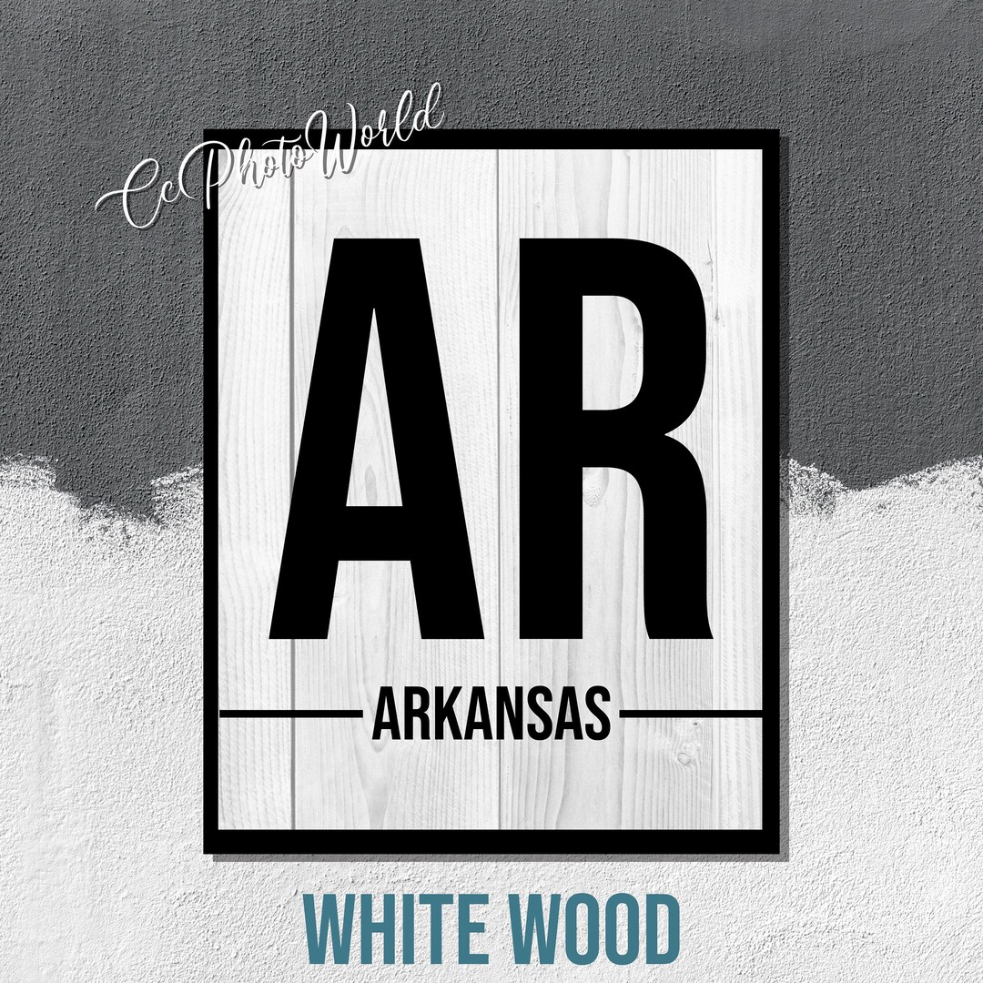 Arkansas State Abbreviation Art Print Arkansas Wall Decor Etsy
