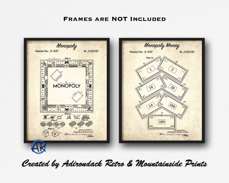 Monopoly Patent Print Preset of 2 - Monopoly Monopoly Cash Patent Posters - Board Video game Artwork Fastened - Video game Space Decor - Perform Place Wall Artwork graphic about Printable Monopoly Money known as Monopoly Patent Print Established of 2 - Monopoly Monopoly Monetary Patent Posters - Board Video game Artwork Preset - Activity House Decor - Engage in Space Wall Artwork