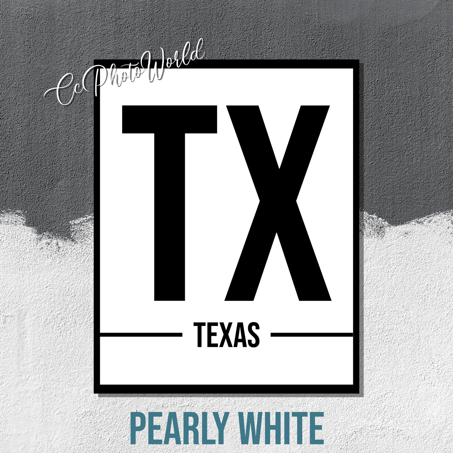 Texas State Abbreviation Art Print Texas Wall Art US Wall Etsy