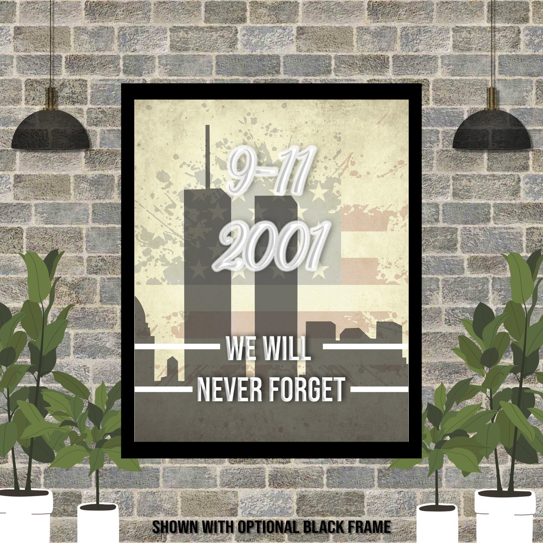 9/11 Memorial Art Print World Trade Center Drawing 9/11 Memorial Wall ...