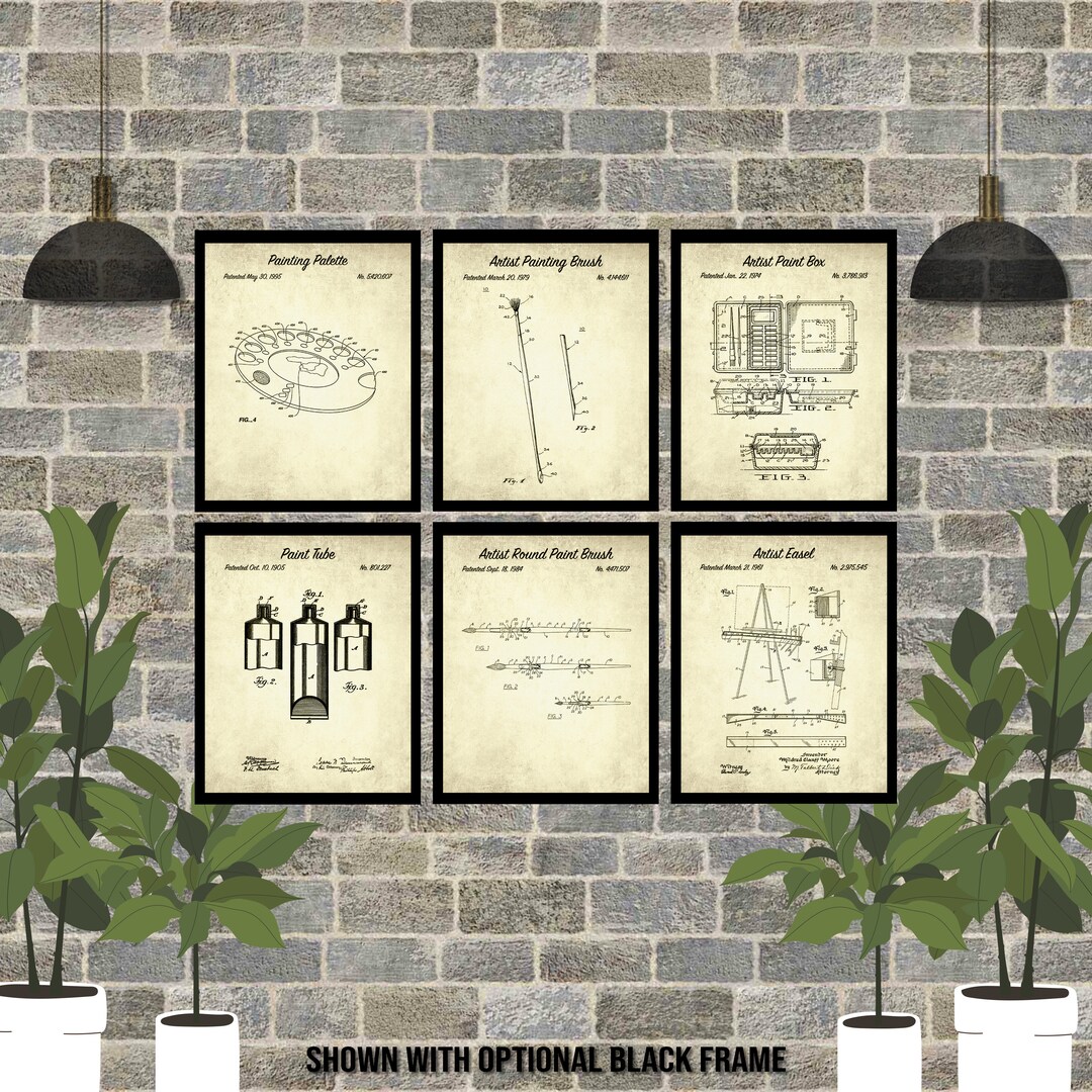 Set of 6 Painting Patent Prints Artist Painting Posters - Etsy