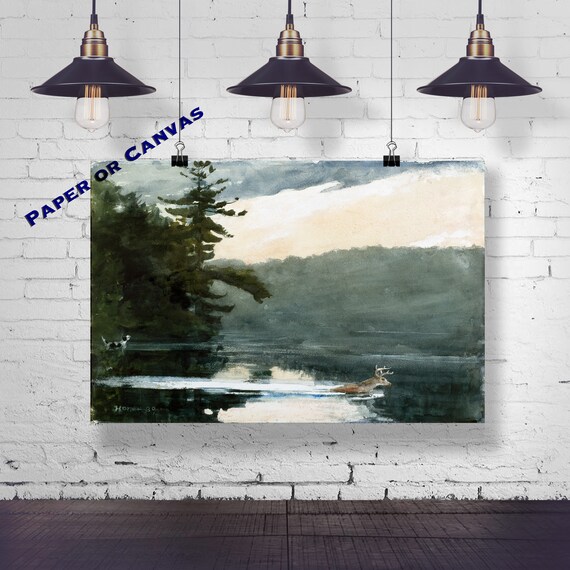 Adirondacks Deer Stalking Fine Art Print Winslow Homer Prints and Drawings