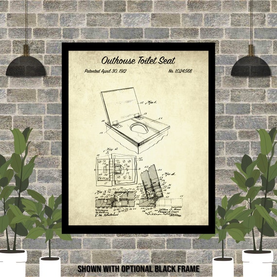 Outhouse Toilet Seat Patent Art Print Vintage Outhouse Etsy