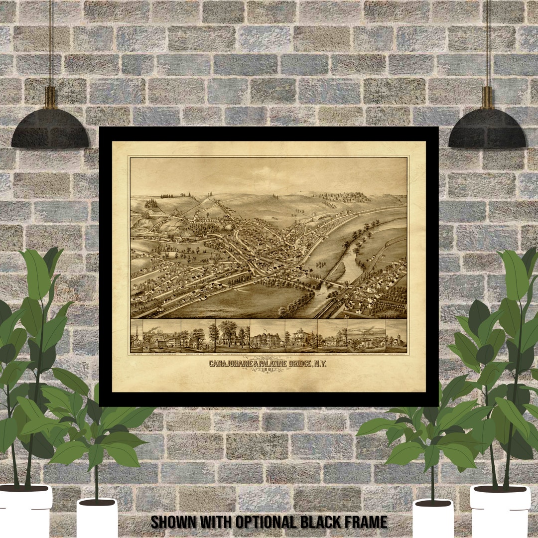 Canajoharie NY Map Print Panoramic Map Print Vintage City Etsy