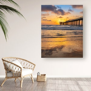 Sunset Pacific Beach in San Diego, La Jolla Pier Sunset, La Jolla Beach, San Diego Sunset, San Diego California, West Coast Sunset