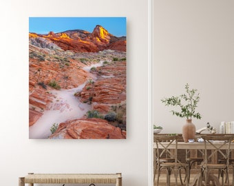 Valley Of Fire Photo, Las Vegas, Mojave Desert, Western Art, Magical Desert Colors, Nature Canvas, Nevada, Southwest Decor