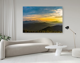 Clingmans Dome, Morton Overlook, Smoky Mountains, Blue Ridge Parkway, Mountain Canvas, Smoky Mountain Art, Smoky Mountains Art, Great Smoky