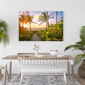 Coastal Palm Tree Wall Decor | Wall Art | Bathroom Wall Decor | Florida Decor | Beach Wall Decor | East Coast Canvas Poster