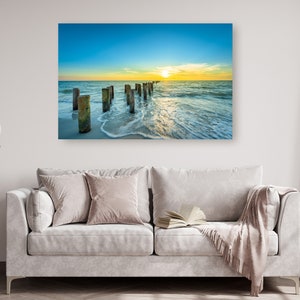 Naples Old Pier Print , Naples fl Canvas, Naples Beach Art, Sunset, Naples Pier Canvas, Naples Pier Decor, Naples Wall Art, Naples Canvas