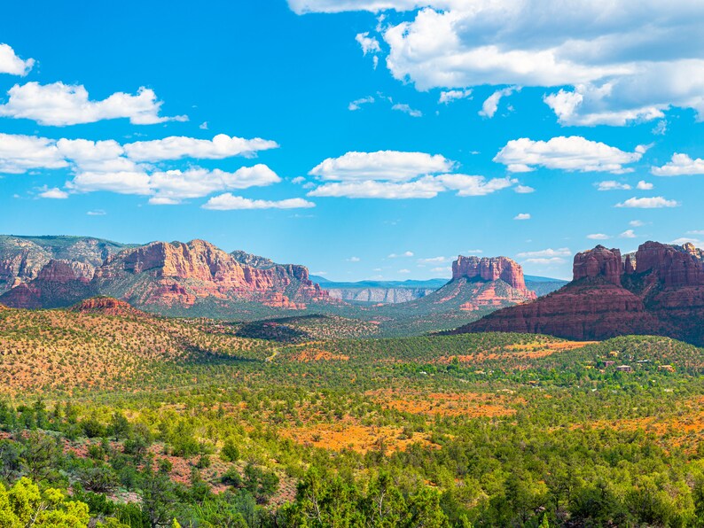 Sedona Red Rocks, Cathedral Rocks, Sedona Cathedral Rock, Sedona Canvas, Sedona Art, Sedona Canvas, Southwest Print, Poster Wall Art image 3