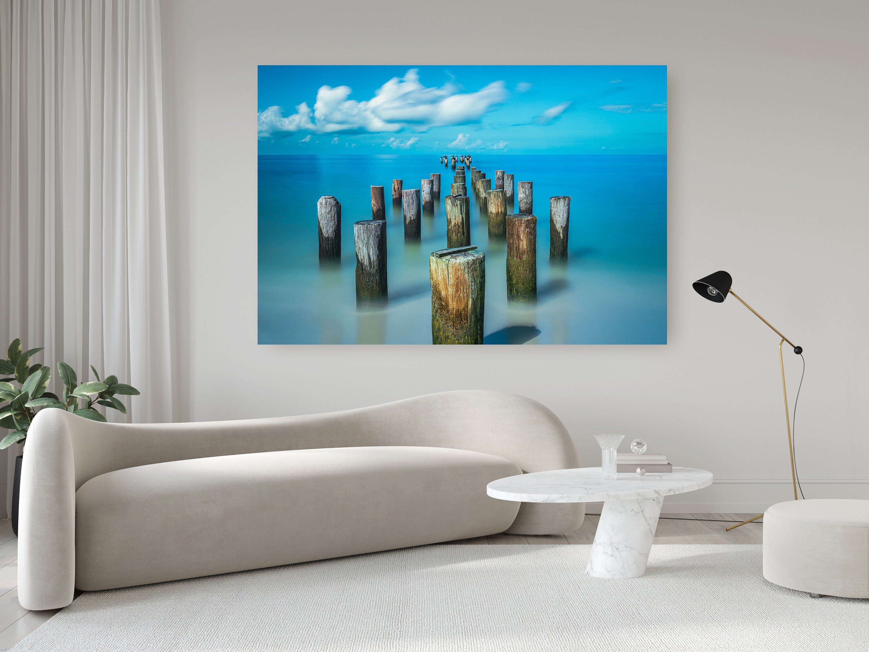 Naples Florida Sunset Canvas Print: Coastal Beach House Decor