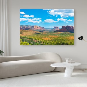 Sedona Red Rocks, Cathedral Rocks, Sedona Cathedral Rock, Sedona Canvas, Sedona Art, Sedona Canvas, Southwest Print, Poster Wall Art image 1