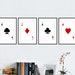 Printable Wall Art Set of 4 Ace Digital Prints Playing Cards Printables ...