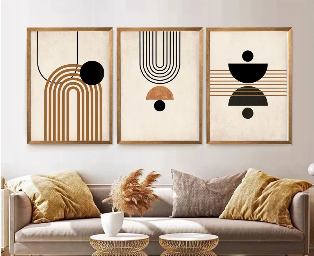 Set of 3 Boho Geometric Prints Printable Wall Art Set Digital Prints ...
