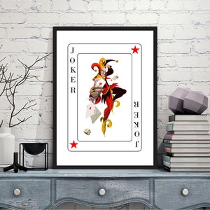 Joker-poster afdrukbare kunst Digitale prints speelkaarten afdrukbare muurkunstprints