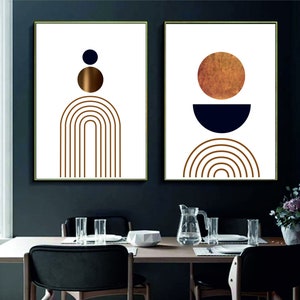 Set of 2 Boho Geometric Prints Printable Wall Art Set Digital Prints ...