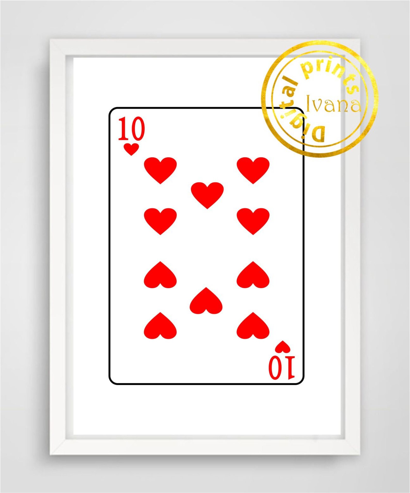 Printable Wall Art Set Playing Cards Hearts Royal Digital - Etsy
