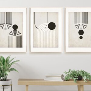Set of 3 Boho Geometric Prints Printable Wall Art Set Digital Prints ...