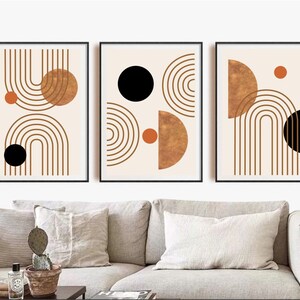 Set of 3 Boho Geometric Prints Printable Wall Art Set Digital Prints ...