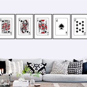 Set di carte da gioco picche reali stampabili da parete Stampe digitali poster moderni