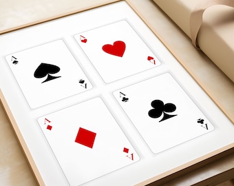 Muurkunst afdrukbare speelkaarten Digitale prints moderne afdrukbare prints