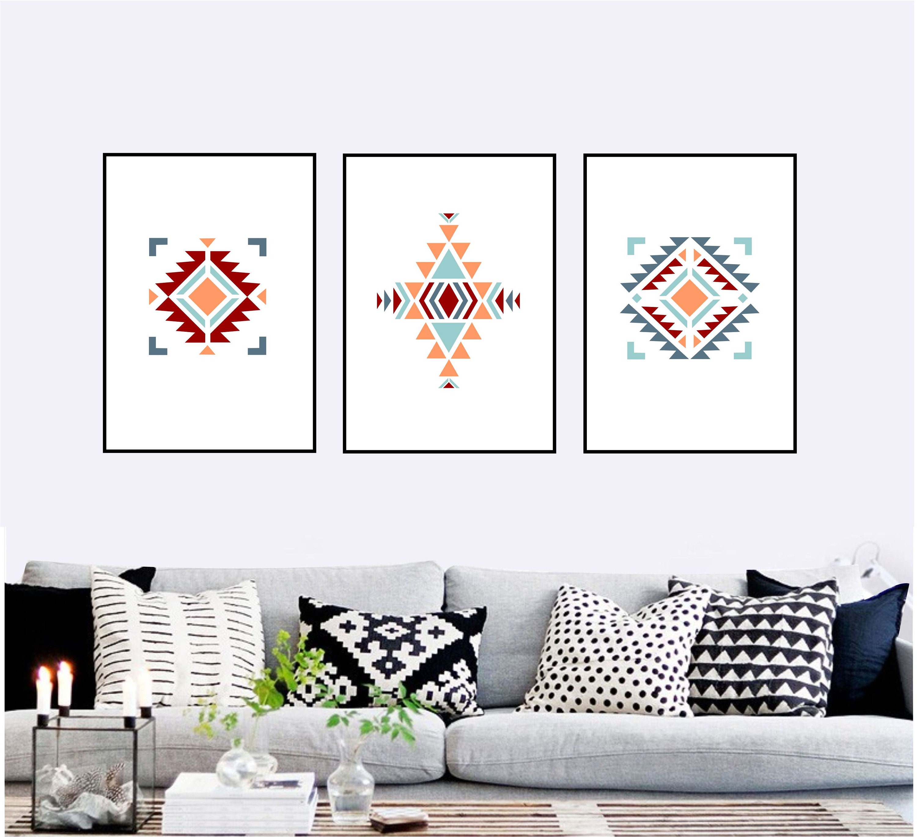 Set of 3 Printable Wall Art Set Digital Prints Traditional Etsy