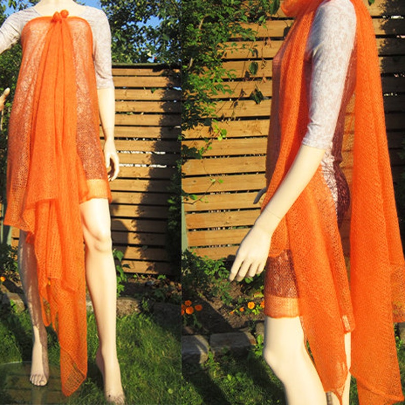 Seethrough Knitted Dress Etsy