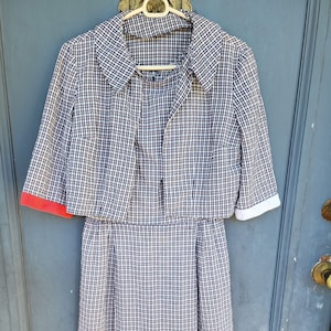 Vintage 50s 60s Peggy Thayer for I. Magnin Jacke und Kleid Kombi Karo