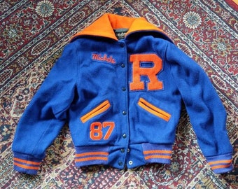 Vintage 80s Varsity Jacket Nelson&#39;s Jackets Portland Oregon Made in USA Ridgefield 34
