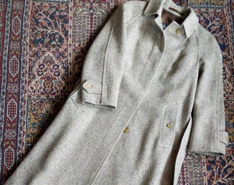 Vintage 80s Burberrys Prorsum Irish Tweed Coat Belted Size 12