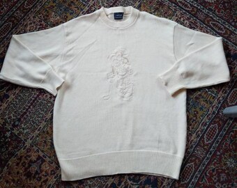 Vintage 90s 00s Vantage Custom Classics Goofy Sweatshirt Beige Cream XL Made in USA