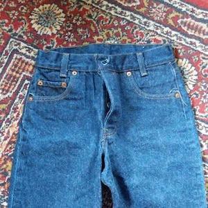 Vintage 80s Levi&#39;s Denim Jeans Student 701 0117 27 x 34 Fuzzy
