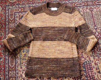 Vintage 70s 80s Pandora Space Dye Brown Sweater Small