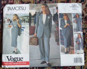 Tamotsu Vogue Career Wardrobe UNCUT Sewing Pattern #1087 Size 14 16 18