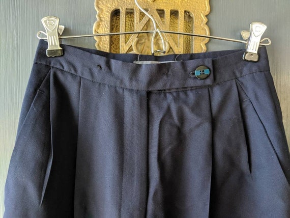 Vintage 80s 90s Issey Miyake Navy Blue Wool Trousers Size 6 Made 