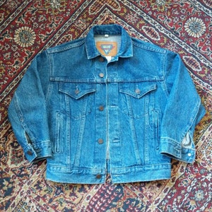 Vintage International Denim Jean Jacket 3/4 Inch Sleeves Made in Canada Size Small