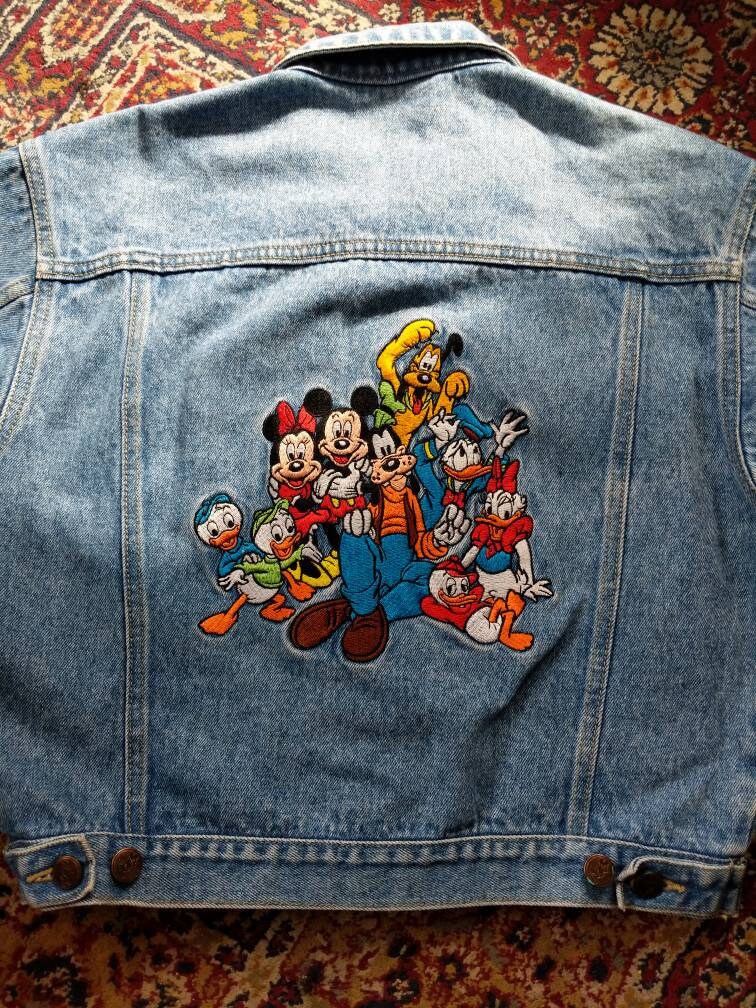 Vintage 80s 90s Disney Denim Jean Jacket Mickey Donald Ducktales S M