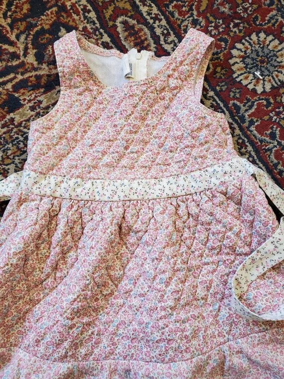 Vintage Ruth Scharf Girls' Floral Dress Quilted S… - image 2