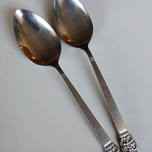 Oneidacraft Deluxe Edelstahl NORDIC CROWN Set von zwei Servierlöffel