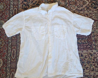 Vintage 1960s Penneys Towncraft Rayon Loop Collar Shirt Mens Size