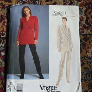 Vintage anos 90 Calvin Klein Vogue American Designer Padrão 2301 Tamanhos 6 8 10 SEM CORTES