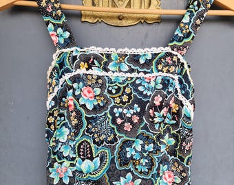 Vintage 60s 70s Liberty House by Nalii Made in Hawaii Cotton Floral Maxi Dress